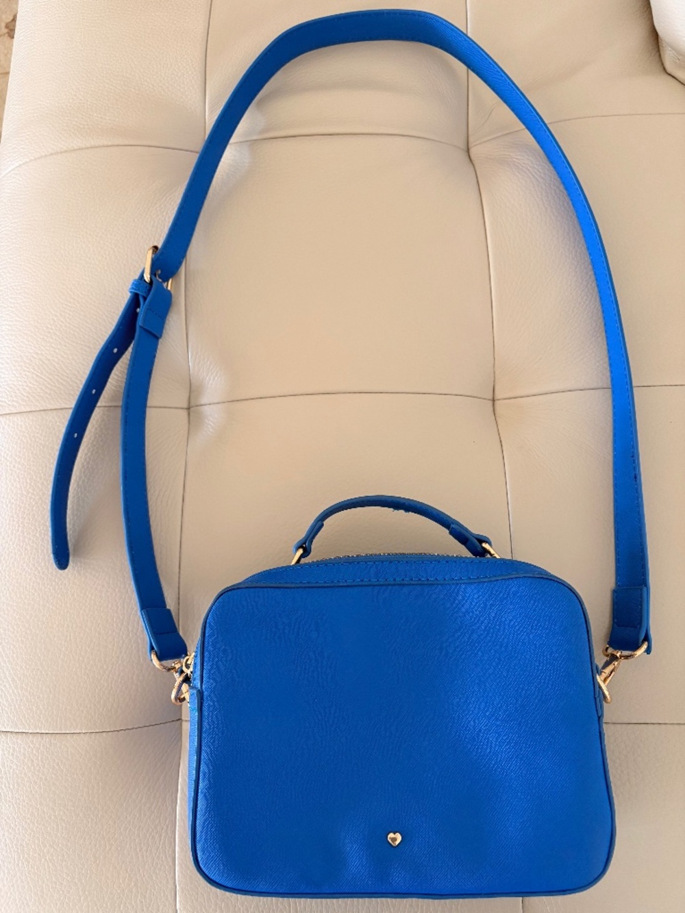 French blue crossbody safiano leather bag